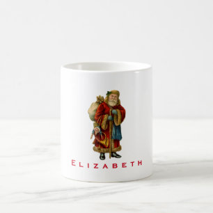 Old World Vintage Santa with his Sack Personalized Coffee Mug