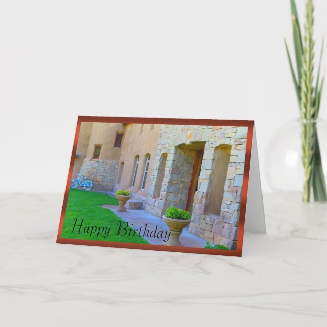 Old World Winery & Bicycle Birthday Card (Front)