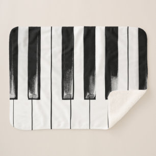 Old Worn Piano Keys Sherpa Blanket