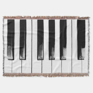 Old Worn Piano Keys Throw Blanket