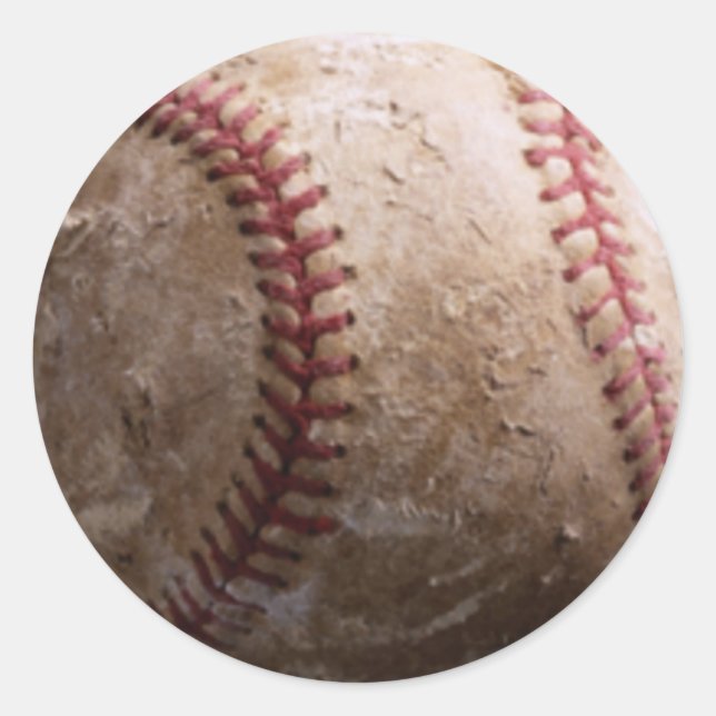 Old worn rugged baseball stickers (Front)