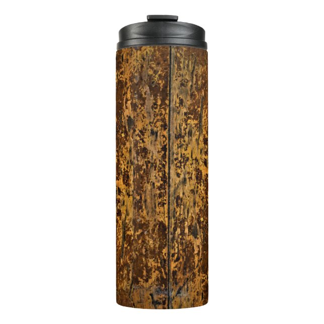 Old Worn Wood Panel Thermal Tumbler (Front)