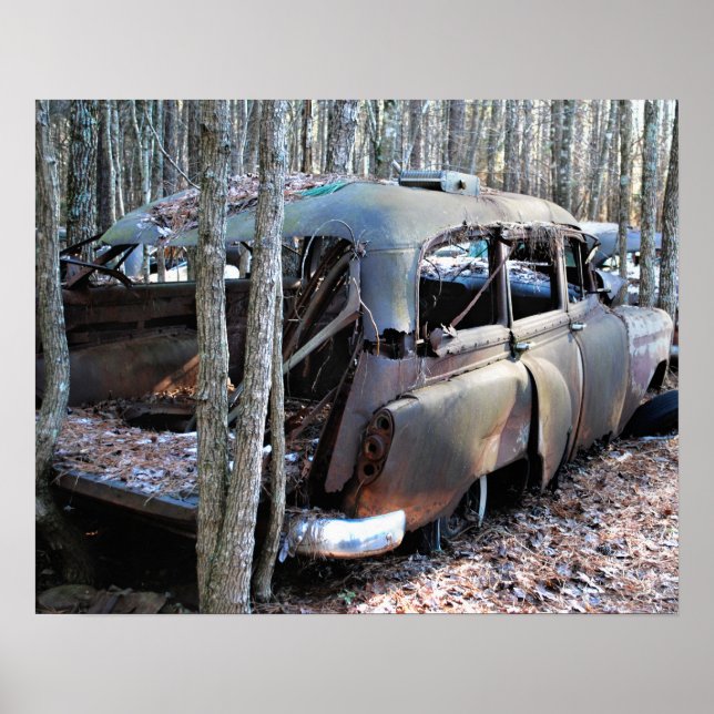 Old Wrecked Station Wagon Poster (Front)