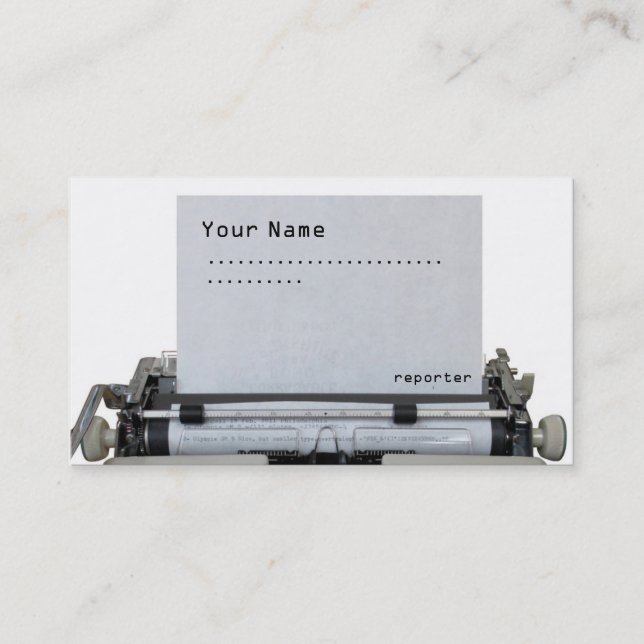 Old Writing Machine Business Card (Front)