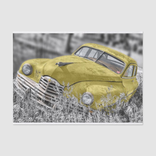 Old Yellow Car Tissue Paper (Front)