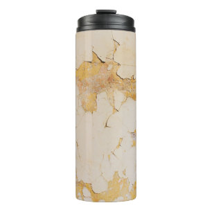 Old yellow stucco backgroundabstract, aged, antiqu thermal tumbler