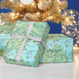 Old Yellowstone National Park Map (1972)  Wrapping Paper