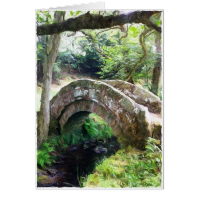 Old Yorkshire packhorse bridge blank card (Front)