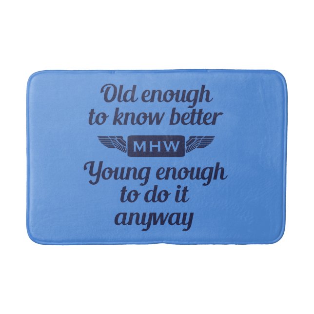 "Old & Young" custom monogram bath mats (Front)