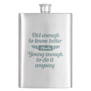 "Old & Young" custom name flask