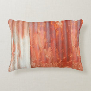 Old zinc background in vintage style. Rusted wall Accent Pillow