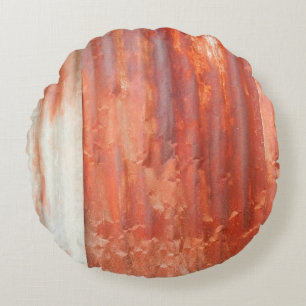Old zinc background in vintage style. Rusted wall Round Pillow