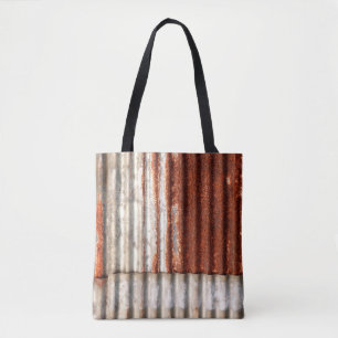 old zine and rusty corrugated texture background. tote bag