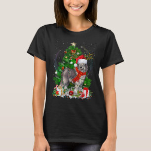 Olde English Sheepdog Christmas Tree Light Pajama  T-Shirt