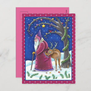 OLDE WORLD BELSNICKLE & HUNGRY REINDEER, CHRISTMAS HOLIDAY POSTCARD