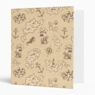 Olden nautical themed sepia pattern binder
