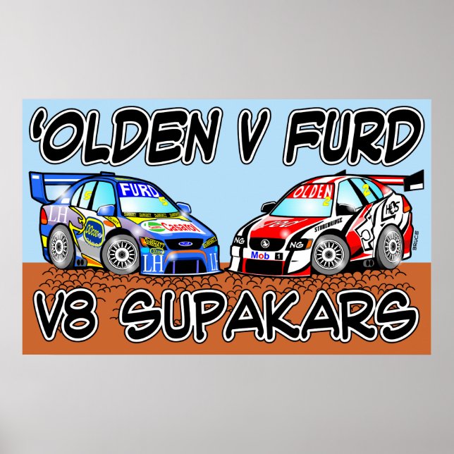 Olden v Furd V8 SupaKars Poster (Front)