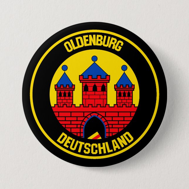 Oldenburg Round Emblem 3 Inch Round Button (Front)