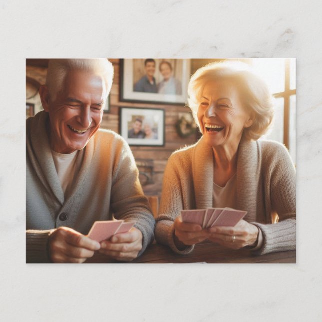 Older Couple Playing Cards (Front)
