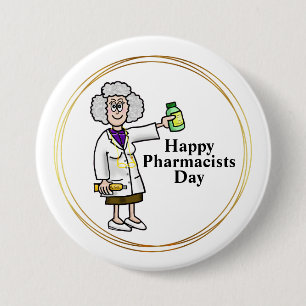Older Female Pharmacist Button