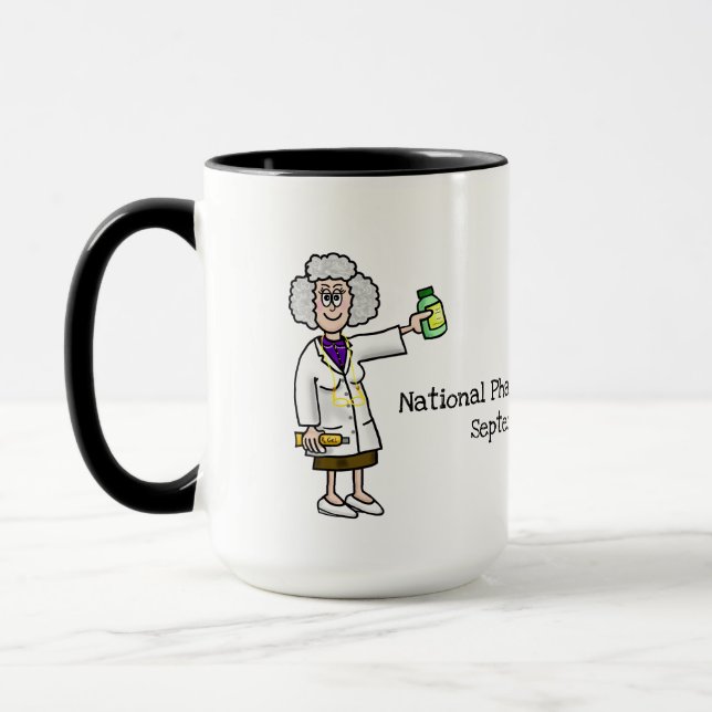 Older Female Pharmacist Mug Pharmacists Day (Left)
