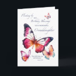 Older Granddaughter Religious Birthday Butterflies Card<br><div class="desc">With cheerful watercolor butterflies in blush, peach, and violet, this religious birthday card is perfect for a teen, tween, or older Granddaughter. The elegant script and warm colours feel both fresh and timeless, while the blessing from Numbers 6:24 adds a meaningful faith message. Celebrate the beauty of who she is...</div>