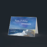 Older Grandson Birthday Religious God Made You Card<br><div class="desc">This spiritual birthday card for a teen or older grandson features a peaceful ocean wave scene under a rich blue sky, with the uplifting front message “God made you wonderfully unique.” Inside, the message celebrates who he is becoming and how God's presence shines through him. Perfect for a faith-filled family...</div>