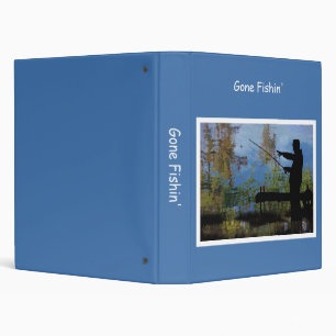 Older Man Fishing Retirement Binder