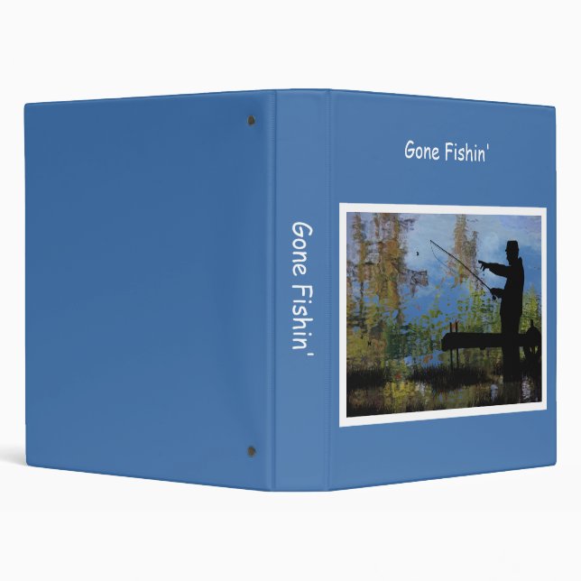 Older Man Fishing Retirement Binder (Background)