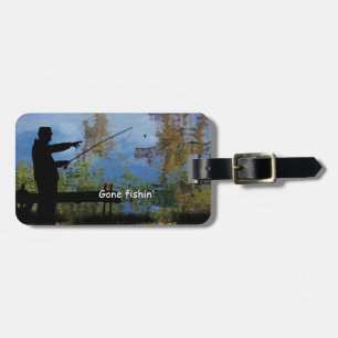 Older Man Fishing Retirement Luggage Tag