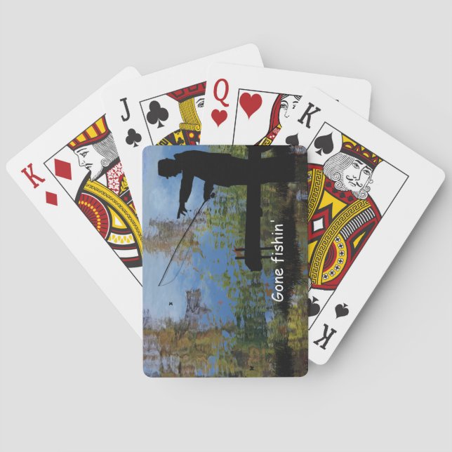 Older Man Fishing Retirement Playing Cards (Back)
