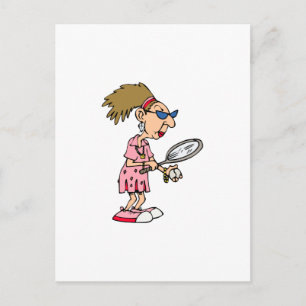 Older Tennis Lady Postcard