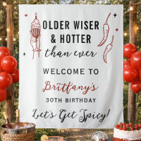 Older Wiser Hotter Silver Fabric Birthday Banner