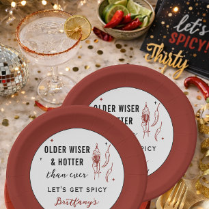 Older Wiser Hotter Than Ever Personalized Birthday Paper Plate