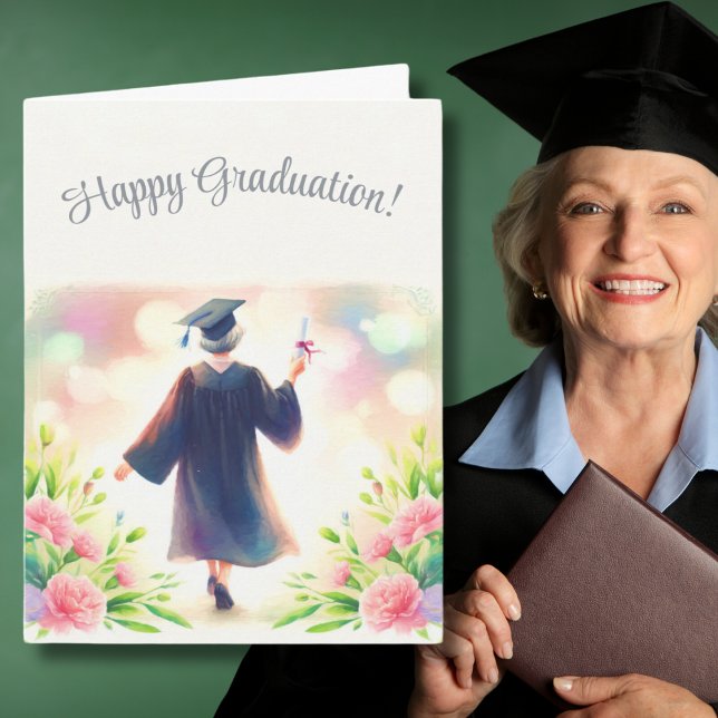 Older Woman Happy Graduation  Card (Creator Uploaded)