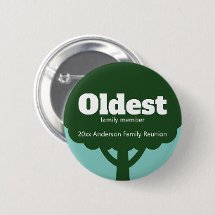 Oldest Family Member Family Reunion Award 2 Inch Round Button