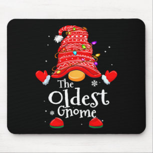 Oldest Gnome - Xmas Family Grandparents Christmas  Mouse Pad