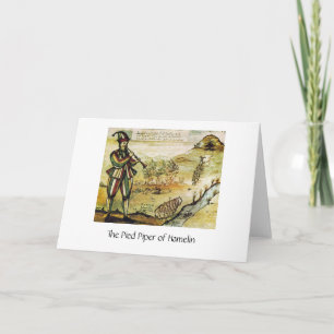 Oldest Image of Pied Piper, Greeting Card