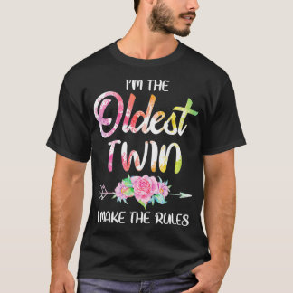 Oldest Twin Sibling Birthday Funny Twins Matching T-Shirt