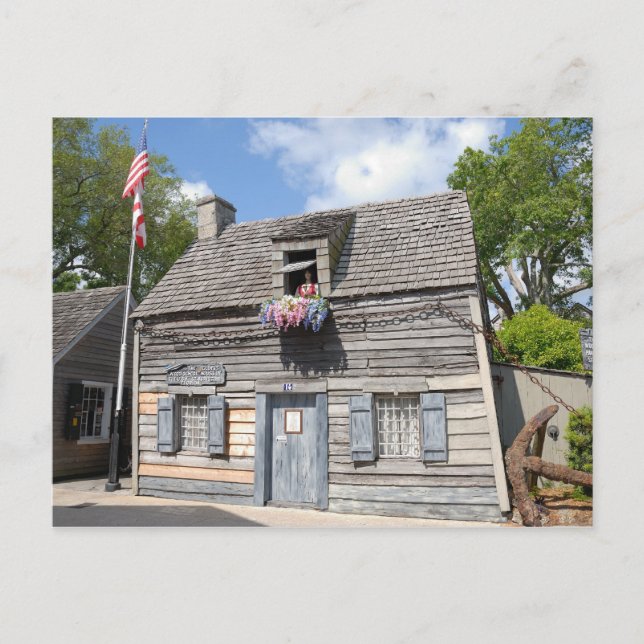 Oldest Wooden Schoolhouse Postcard (Front)