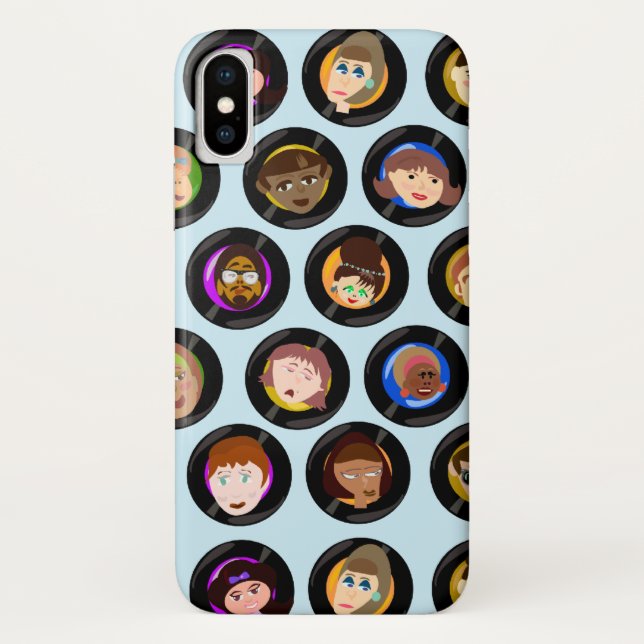 Oldies Cartoon Character Vinyl Records Pattern Case-Mate iPhone Case (Back)