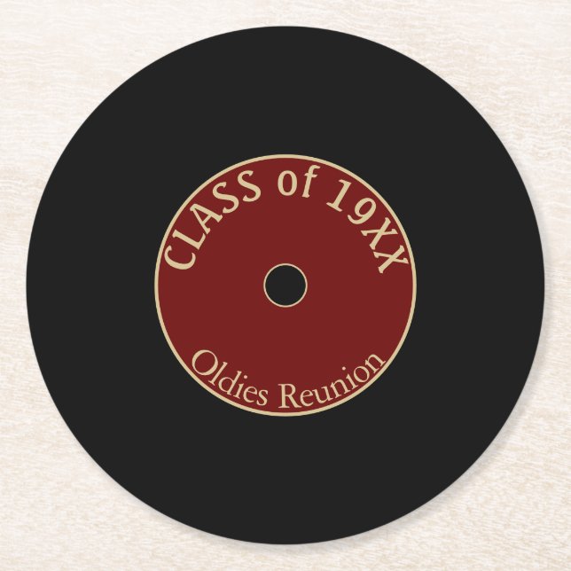 Oldies Fun! Class reunion coasters (Front)