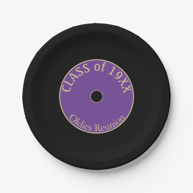 Oldies Fun! Class reunion  Paper Plate (Front)