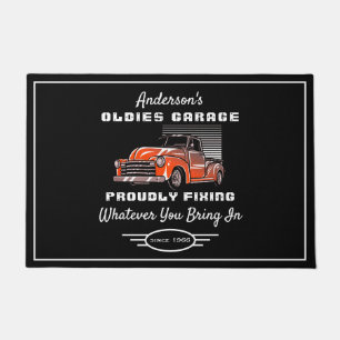 Oldies Garage Truck Any Name Funny Saying Black Doormat