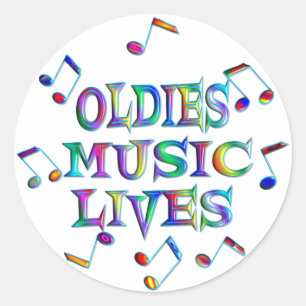 Oldies Music Lives Classic Round Sticker