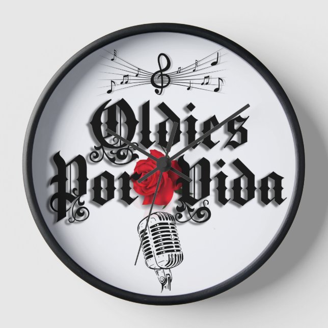 Oldies Por Vida Wall Clock (Front)