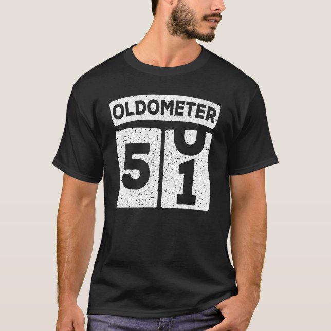 Oldometer 50 51 49th Birthday T-Shirt (Front)