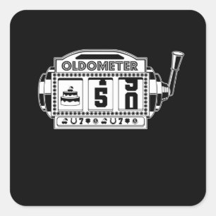 Oldometer 50 Birthday Square Sticker