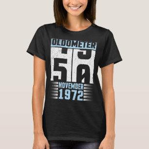 Oldometer 50 Years Old Happy Birthday Born In Nove T-Shirt