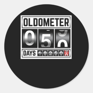 OLDOMETER 50 Years Old Made In 1971 50th Birthday Classic Round Sticker